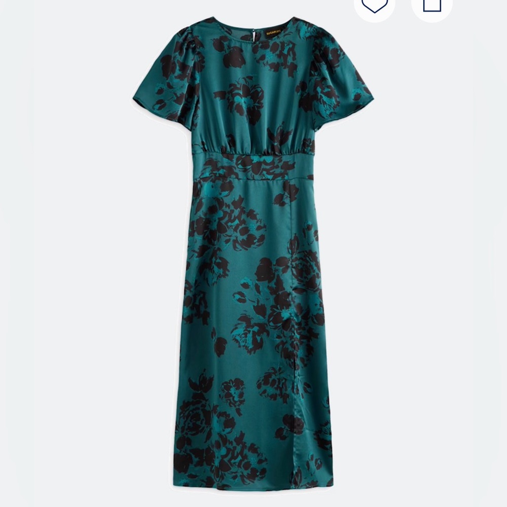 SUGARLIPS
Aurelia Keyhole Back Dress teal and Black